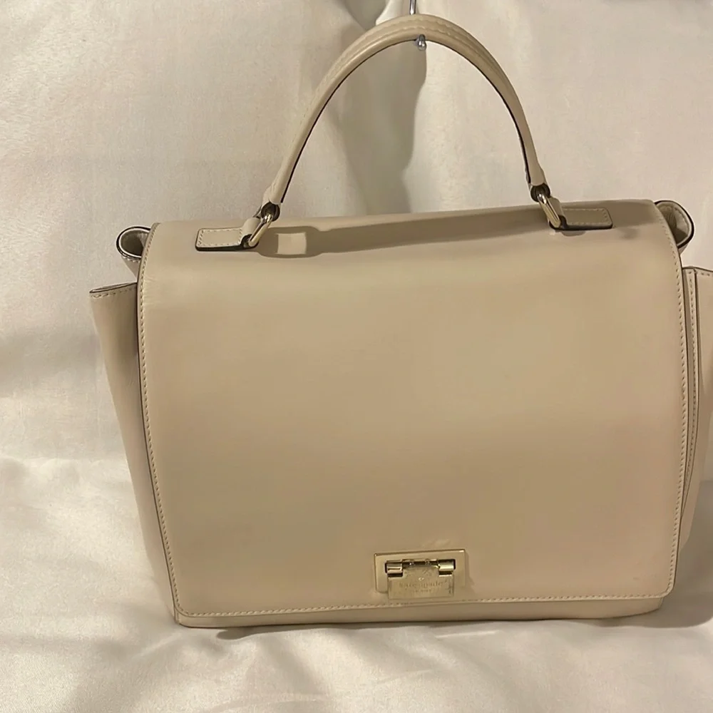 Kate Spade Laurel Magnolia Park Cream Satchel Crossbody Detachable Strap - Picture 5 of 16